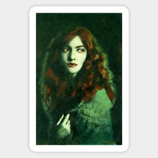 Vintage Gothic Femme Fatale Vampire Sticker